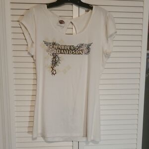 Harley-Davidson White Graphic Short Sleeve Tee